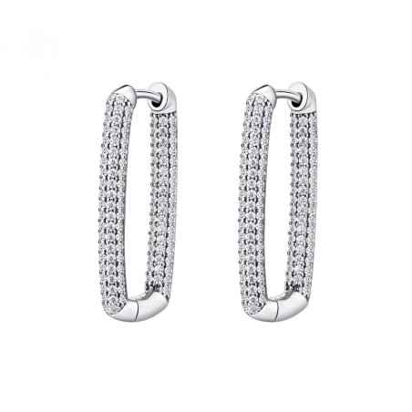 ORECCHINI RETTANGOLARI IN ARGENTO DONNA ROSATO  RZBI23 Rosato