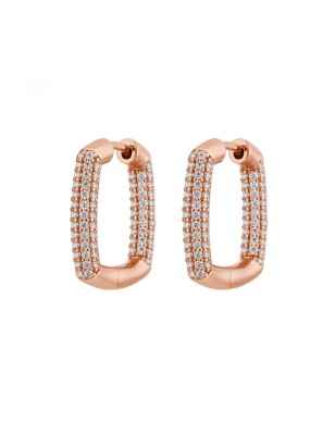 ORECCHINI QUADRATI ARGENTO PLACCATO ORO ROSA ROSATO RZBI22 Rosato