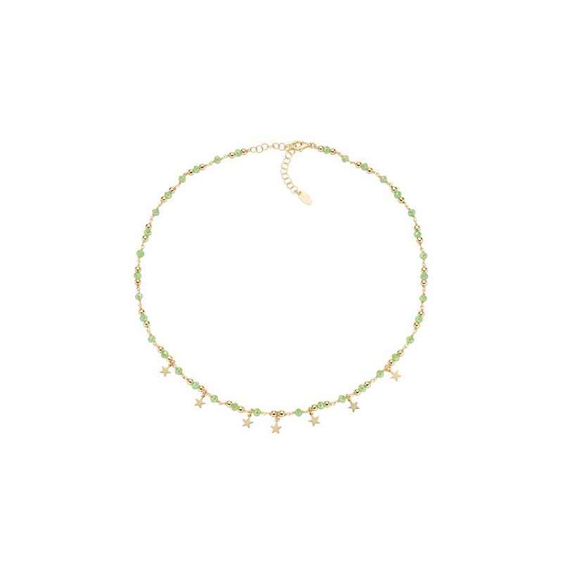 COLLANA CHARM DORATA E CRISTALLI VERDE CHIARO AMEN COLLANA CHARM DORATA E CRISTALLI VERDE CHIARO AMEN