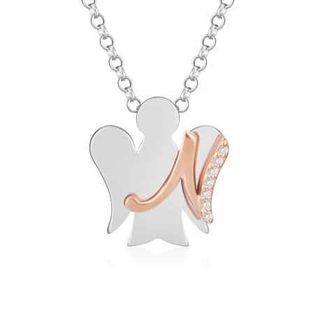 COLLANA ANGELO CON LETTERA N DONNA ROBERTO GIANNOTTI 