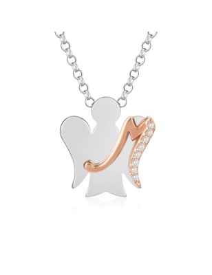 COLLANA ANGELO CON LETTERA M DONNA ROBERTO GIANNOTTI 
