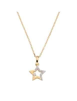 COLLANA DORATA STELLA CON ZIRCONI DONNA AMEN  CLSTSTGBZ Amen