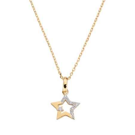 COLLANA DORATA STELLA CON ZIRCONI DONNA AMEN  CLSTSTGBZ Amen