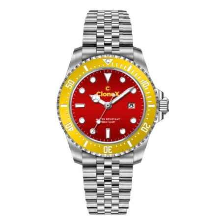 OROLOGIO AL QUARZO QUADRANTE ROSSO UOMO CLONEX  XRG Clonex