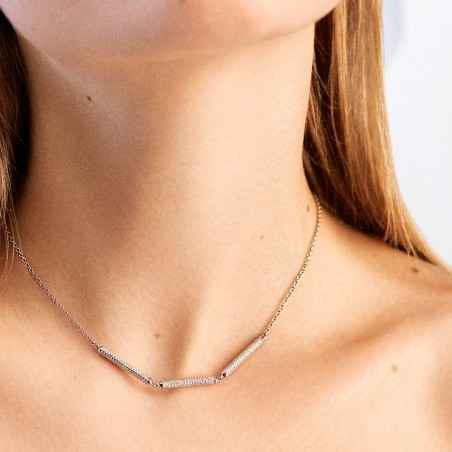 COLLANA CORTA IN ARGENTO DONNA ROSATO 