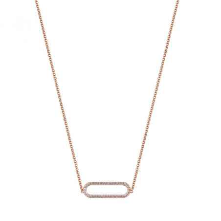 COLLANA CORTA IN ARGENTO PLACCATO ORO ROSA ROSATO RZBI04 ROSATO