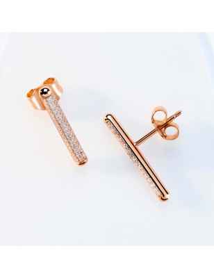 ORECCHINI LOBO ARGENTO PLACCATO ORO ROSA DONNA ROSATO 