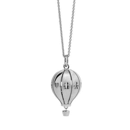 COLLANA SUONAMORE MONGOLFIERA ARGENTO LUCIDO SATINATO LE BEBE' SNM053 LE BEBE'