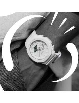 OROLOGIO BIANCO TONE ON TONE UOMO CASIO G-SHOCK GA-2100-7A7ER Casio