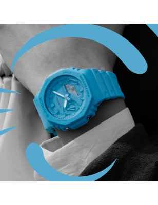 OROLOGIO TONE ON TONE AZZURRO UOMO CASIO G-SHOCK GA-2100-2A2ER Casio