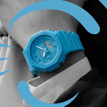 OROLOGIO TONE ON TONE AZZURRO UOMO CASIO G-SHOCK GA-2100-2A2ER Casio