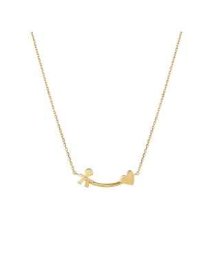 COLLANA BIMBO CUORE ORO GIALLO DIAMANTE LES PETITS LE BEBE' LBB730 LE BEBE'