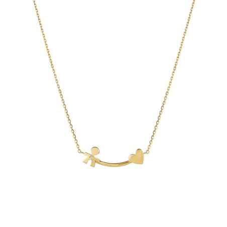 COLLANA BIMBO CUORE ORO GIALLO DIAMANTE LES PETITS LE BEBE' LBB730 LE BEBE'