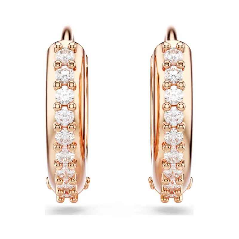 ORECCHINI CERCHIO MATRIX PLACCATI COLOR ORO ROSA  SWAROVSKI