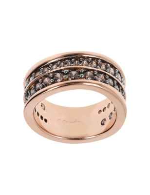 ANELLO A FASCIA DOPPIA ONDA MARRONE MIS.14 DONNA BRONZALLURE 