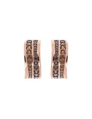 ORECCHINI A CERCHIO DOPPIA ONDA DONNA BRONZALLURE  WSBZ02060.BROWN BRONZALLURE