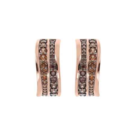 ORECCHINI A CERCHIO DOPPIA ONDA DONNA BRONZALLURE  WSBZ02060.BROWN BRONZALLURE