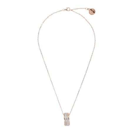 COLLANA PENDENTE DOPPIA ONDA E ZIRCONI DONNA BRONZALLURE  WSBZ02061.W BRONZALLURE