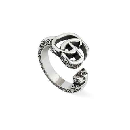 ANELLO DOPPIA G IN ARGENTO 12 DONNA GUCCI GG RUNNING YBC627760001012 Gucci