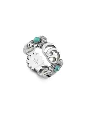 ANELLO CON MADREPERLA E DOPPIA G DONNA GUCCI GG MARMONT YBC527394001013 Gucci