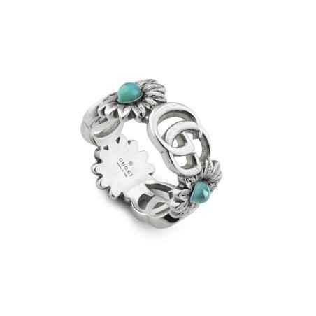 ANELLO CON MADREPERLA E DOPPIA G DONNA GUCCI GG MARMONT YBC527394001013 Gucci