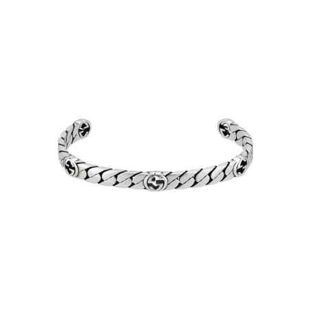 BRACCIALE IN ARGENTO MOTIVO GG 18 DONNA GUCCI INTERLOCKING G YBA661526001018 Gucci