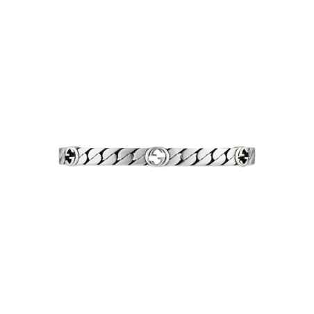 BRACCIALE IN ARGENTO MOTIVO GG 18 DONNA GUCCI INTERLOCKING G