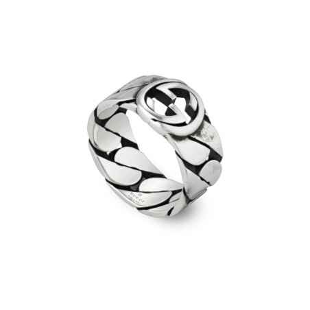 ANELLO IN ARGENTO CON GG 21 DONNA GUCCI INTERLOCKING G