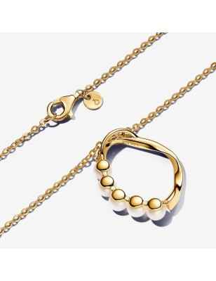 COLLANA CERCHIO LINEA SINUOSA E PERLE DONNA PANDORA 