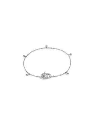 BRACCIALE IN ORO BIANCO E DIAMANTI DONNA GUCCI GG RUNNING YBA481671002017 Gucci