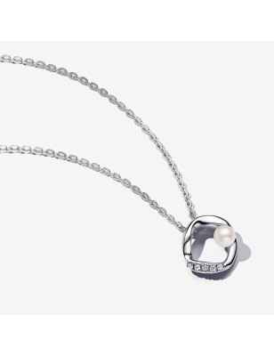 COLLANA CERCHIO LINEA SINUOSA PERLA DONNA PANDORA 393303C01-45 Pandora