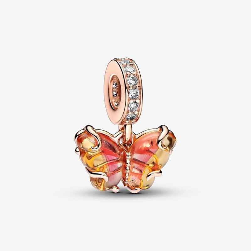 CHARM PENDENTE FARFALLA ARANCIONE E ROSA DONNA PANDORA 