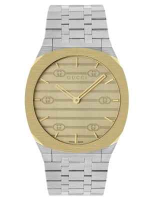 OROLOGIO GUCCI 25H 38MM PLACCATO ORO UOMO-DONNA YA163405 Gucci