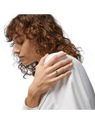 ANELLO ARGENTO SMALTO VERDE 15 UOMO-DONNA GUCCI INTERLOCKING G YBC701612001015 Gucci