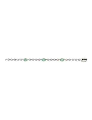 BRACCIALE ARGENTO SMALTO VERDE 17CM DONNA GUCCI INTERLOCKING G YBA701609001017 Gucci