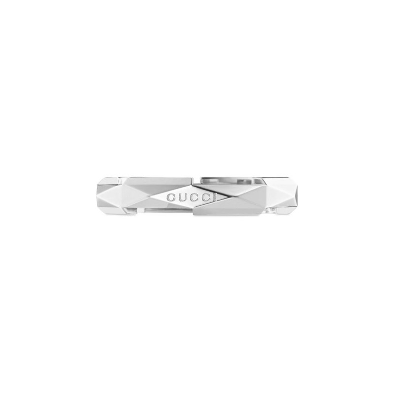 ANELLO ORO BIANCO 18 CARATI 15 UOMO-DONNA GUCCI LINK TO LOVE