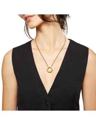 COLLANA HEXAGONIA IN ACCIAIO IP GOLD DONNA BREIL  TJ3507 Breil