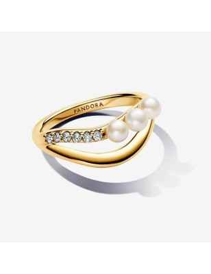 ANELLO LINEA SINUOSA PERLE E PAVE' MIS.52 DONNA PANDORA 