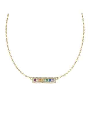 GIROCOLLO ARCOBALENO CON BARRETTA DI ZIRCONI AMEN ELEGANCE CLRATAGMZ3 AMEN