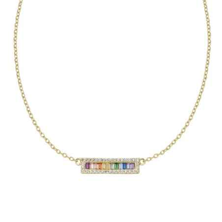 GIROCOLLO ARCOBALENO CON BARRETTA DI ZIRCONI AMEN ELEGANCE CLRATAGMZ3 AMEN