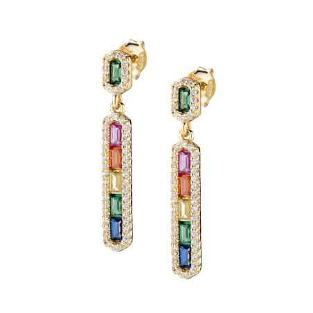 ORECCHINI PENDENTI ARCOBALENO DORATI AMEN ELEGANCE ORRATAGMZ1 AMEN