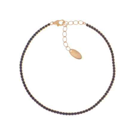 BRACCIALE DORATO ZIRCONI BLU DONNA AMEN TENNIS MANIA BT1GBL17 AMEN