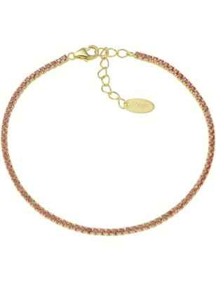 BRACCIALE DORATO ZIRCONI ARANCIONI AMEN TENNIS MANIA BT1GAR17 AMEN