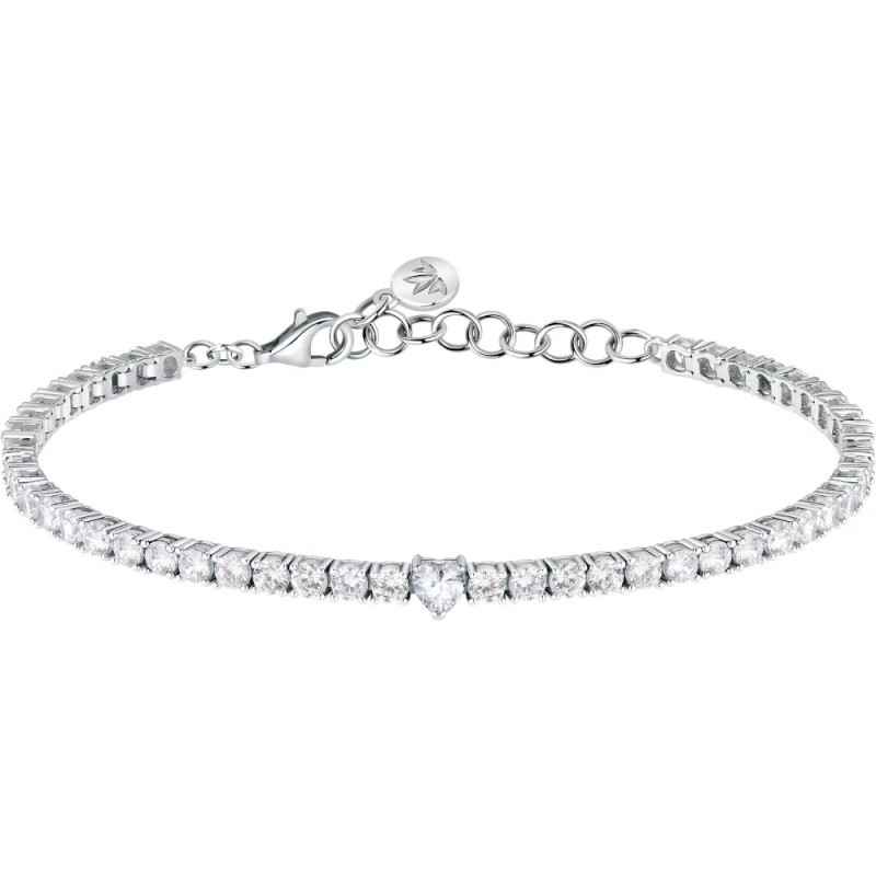 BRACCIALE TENNIS ZIRCONI BIANCHI CUORE CENTRALE MORELLATO