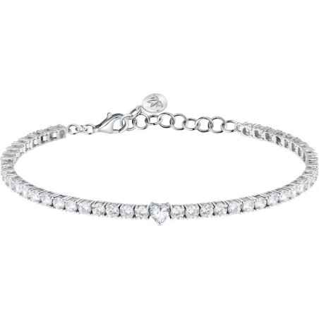 BRACCIALE TENNIS ZIRCONI BIANCHI CUORE CENTRALE MORELLATO SAIW166 Morellato