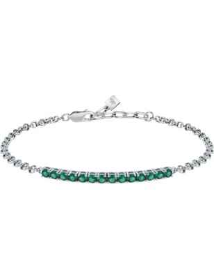 BRACCIALE TENNIS ARGENTO E CRISTALLI VERDI UOMO MORELLATO  SATT20 Morellato