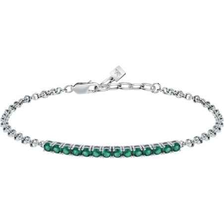 BRACCIALE TENNIS ARGENTO E CRISTALLI VERDI UOMO MORELLATO  SATT20 Morellato