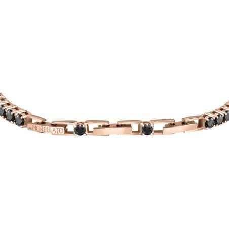 BRACCIALE TENNIS ZIRCONI NERI CON ANCORA UOMO MORELLATO 