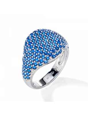 ANELLO TESORI CHEVALIER CON ZIRCONI BLU M16 MORELLATO SAIW12016 Morellato