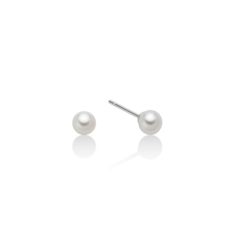 ORECCHINI PERLE 4,5-5 MM ORO BIANCO DONNA MILUNA LE PERLE ORECCHINI PERLE 4,5-5 MM ORO BIANCO DONNA MILUNA LE PERLE